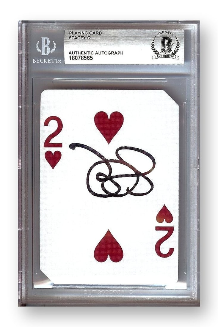 Two of Hearts Playing Card Signed by Stacey Q Beckett Authenticated (1 of 2)