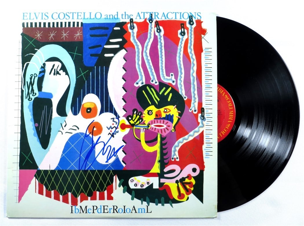 Elvis Costello Signed Imperial Bedroom Album Cover BAS Certified (1 of 4)