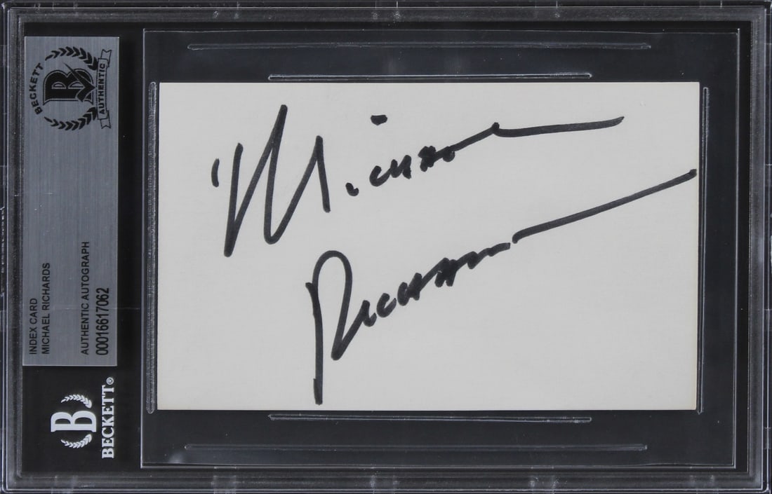 Beckett slabbed Michael Richards signed 3x5 index card Seinfeld (1 of 5)