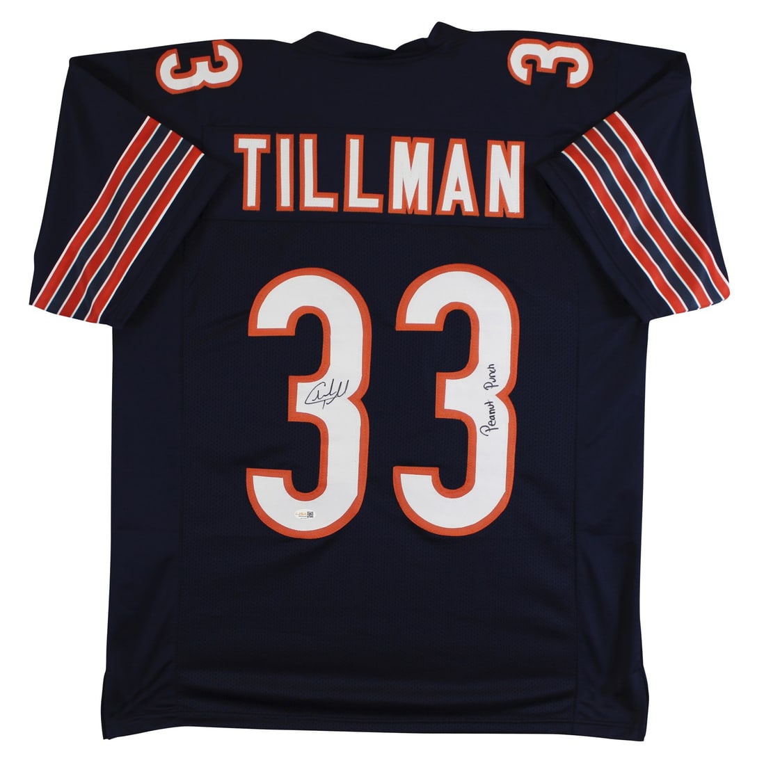 Navy Chicago Bears Jersey Signed by Charles Tillman With Peanut Punch Inscription JSA (1 of 3)