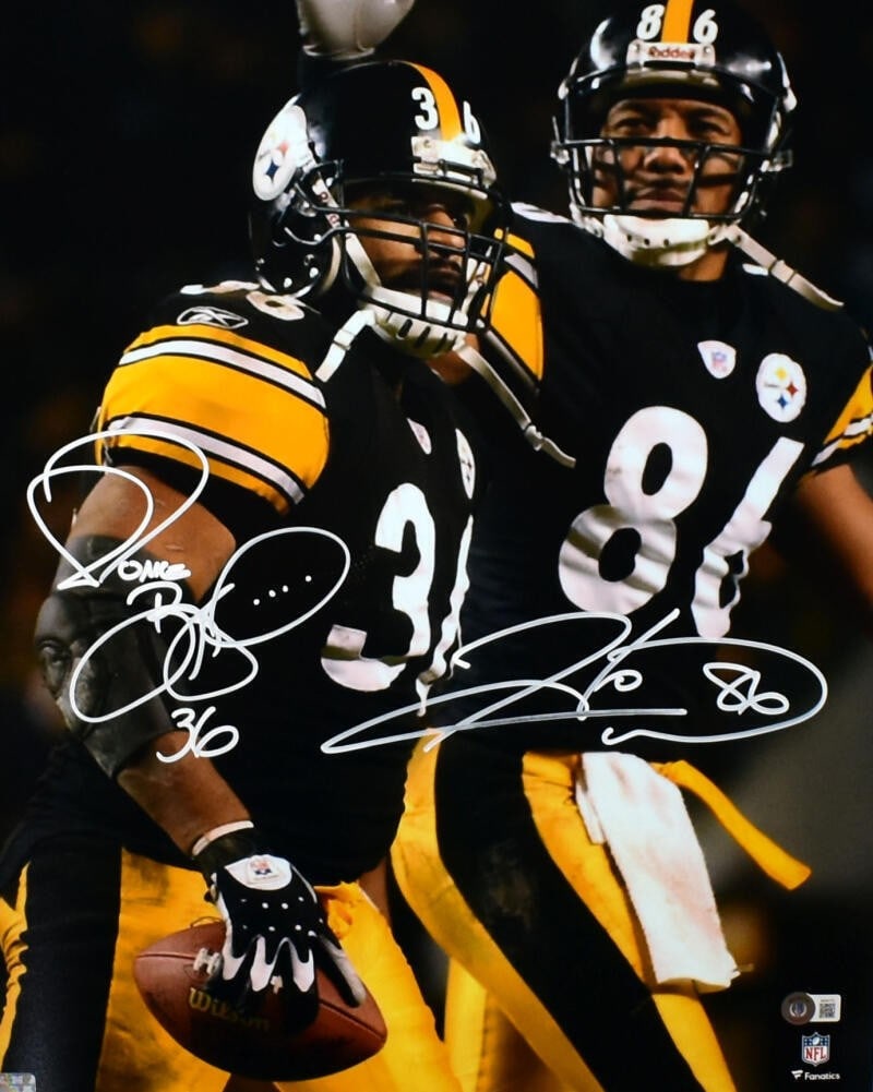 Pittsburgh Steelers 16x20 Photograph Signed by Jerome Bettis and Hines Ward Beckett Authenticated (1 of 5)