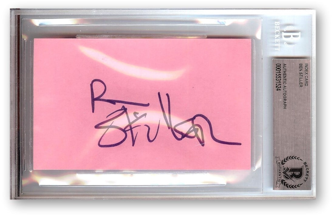 Ben Stiller Autographed Index Card Beckett Authenticated Zoolander Tropic Thunder (1 of 1)