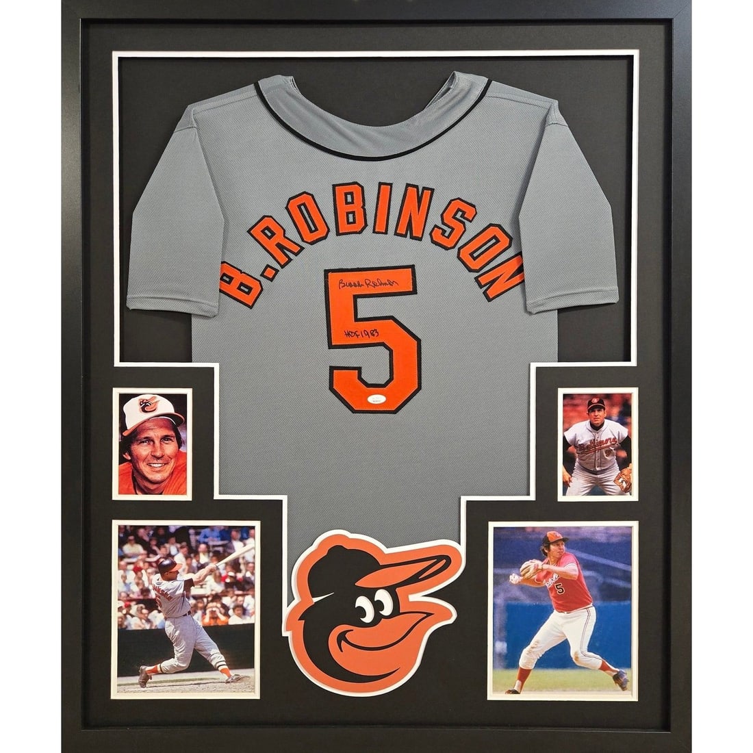 Brooks Robinson Signed Framed Jersey Baltimore Orioles JSA Certified: Brooks Robinson Signed Framed Jersey Baltimore Orioles JSA Certified Own a piece of baseball history with this autographed Brooks Robinson framed jersey. The jersey features the iconic Baltimore Oriol