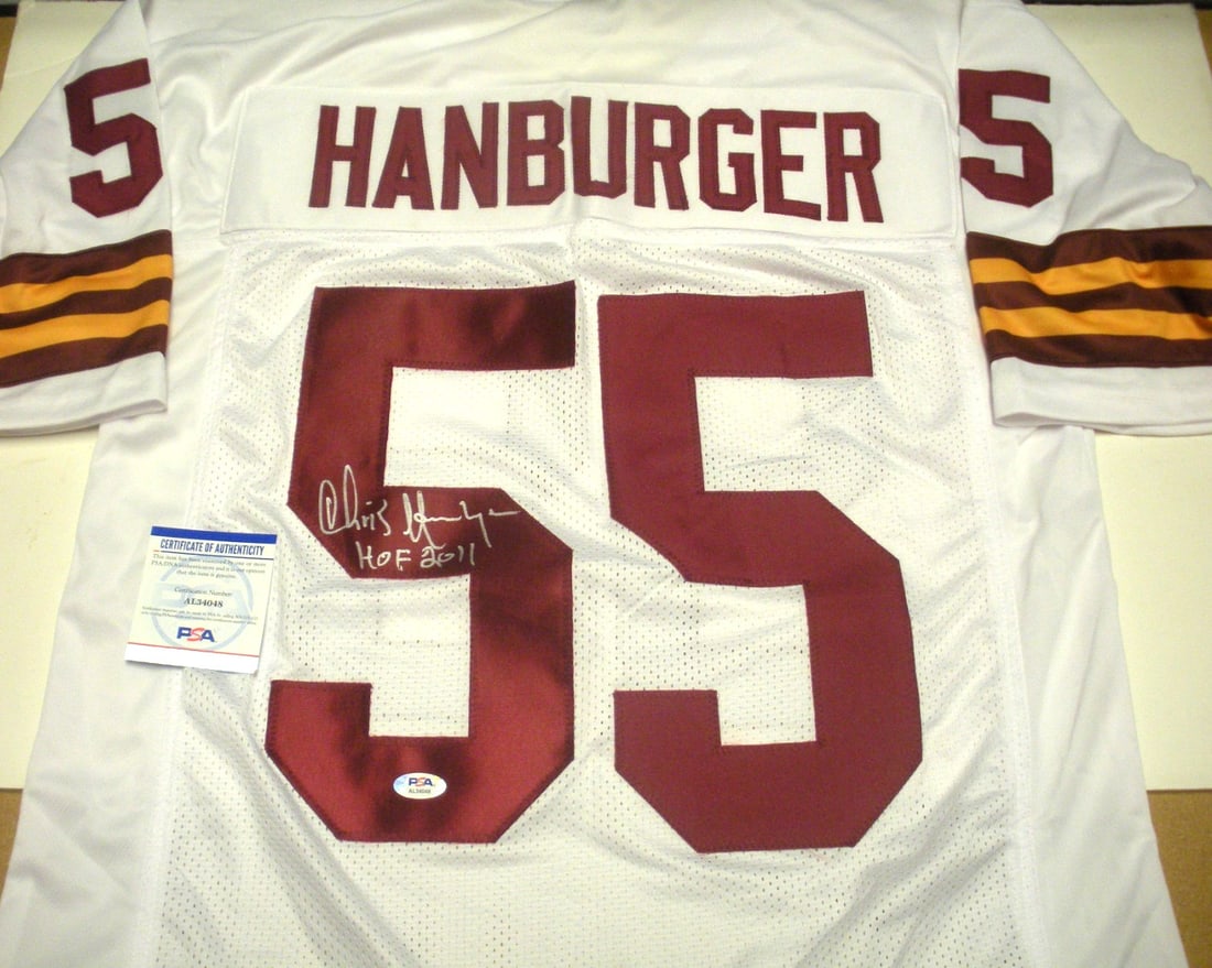 Signed Chris Hanburger Custom Redskins Jersey PSA DNA COA HOF 2011 (1 of 2)