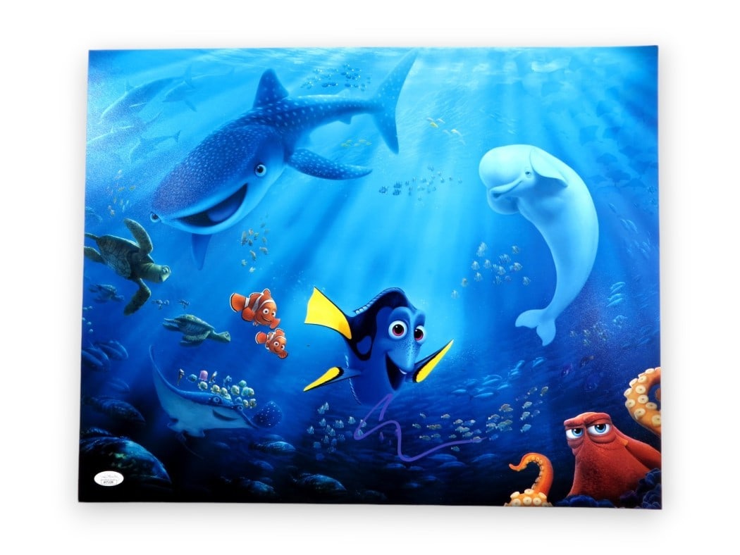 Ellen DeGeneres Signed 16X20 Finding Dory Photo JSA Authenticated: Ellen DeGeneres Signed 16X20 Finding Dory Photo JSA Authenticated Capture a piece of cinematic history with this Ellen DeGeneres signed autographed 16X20 photograph from the beloved film 'Finding Dory