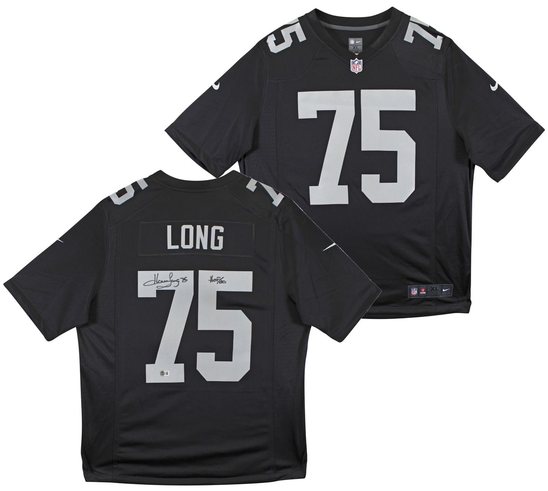 Howie Long Signed Black Nike Limited Jersey HOF 00 Beckett Authenticated: Howie Long Signed Black Nike Limited Jersey HOF 00 Beckett Authenticated Celebrate your fandom with this authentic black Nike Limited jersey, personally signed by Pro Football Hall of Famer Howie Long