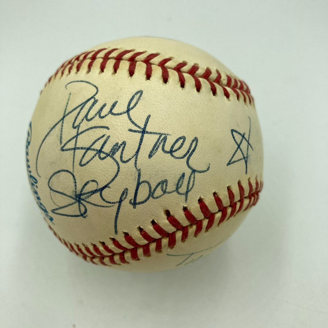 Jefferson Starship Multi Signed Baseball with JSA Authentication: Jefferson Starship Multi Signed Baseball with JSA Authentication This is an authentic multi-signed baseball from the legendary band Jefferson Starship. The baseball, a Rawlings Official American Leagu