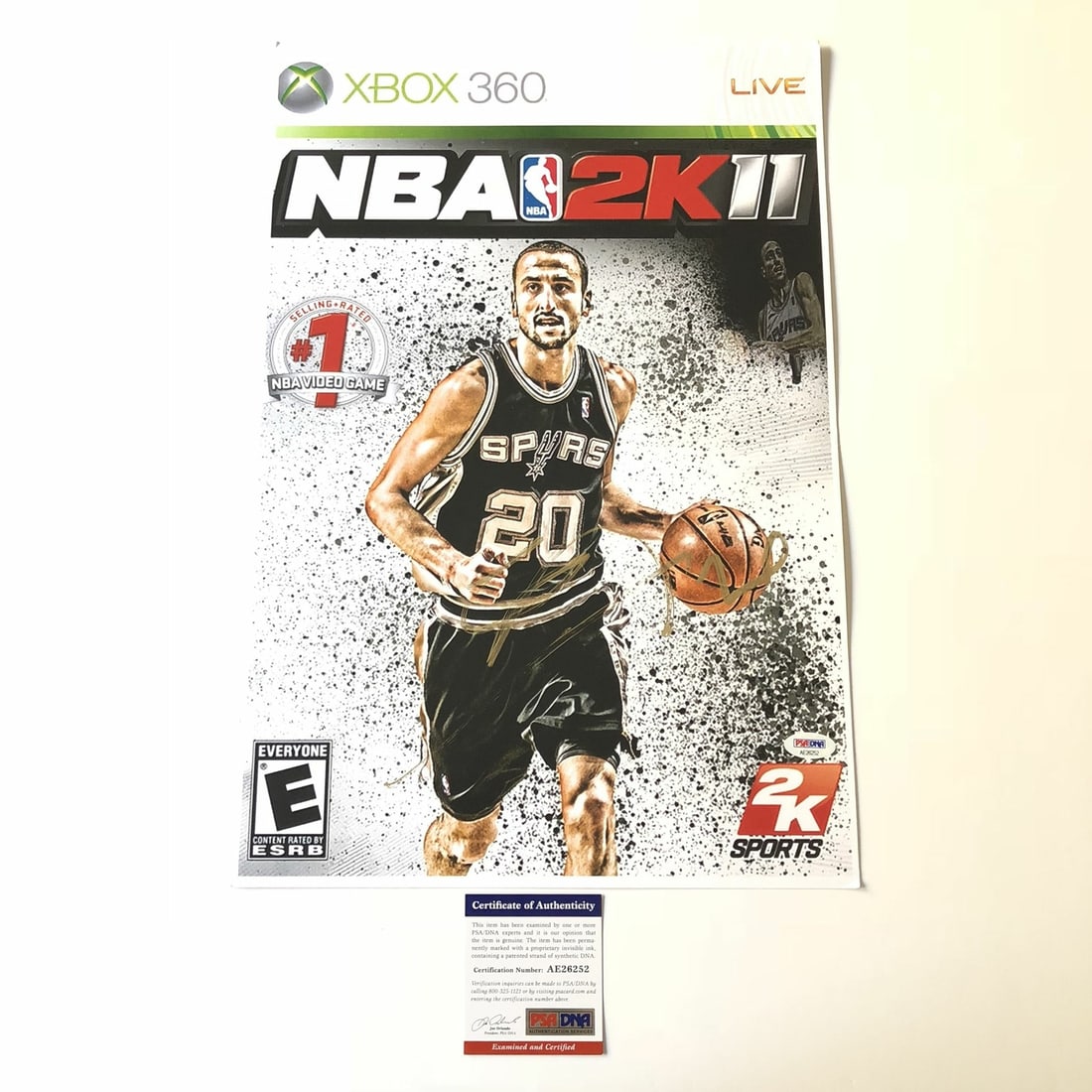 Manu Ginobili Autographed 12x18 Photo PSA/DNA San Antonio Spurs (1 of 3)