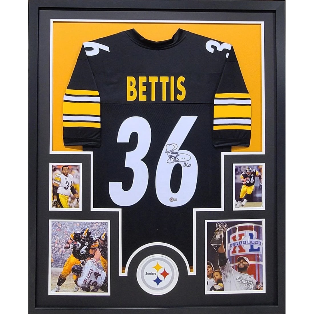 Jerome Bettis Signed Framed Jersey Beckett Authenticated Pittsburgh Steelers: Jerome Bettis Signed Framed Jersey Beckett Authenticated Pittsburgh Steelers This autographed Jerome Bettis framed jersey is a must-have for any Pittsburgh Steelers fan. Authenticated by Beckett, a le