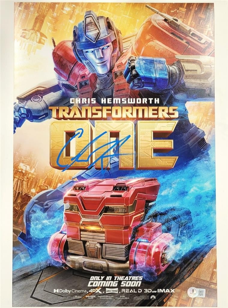 Transformers One 12x18 Photograph Signed by Chris Hemsworth Beckett Authenticated (1 of 3)