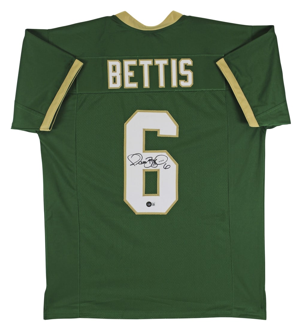 Jerome Bettis Signed Notre Dame Green Pro Style Jersey BAS Witnessed: Jerome Bettis Signed Notre Dame Green Pro Style Jersey BAS Witnessed This authentic green Pro Style jersey has been personally signed by Jerome Bettis, the legendary player of the Notre Dame Fighting 