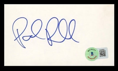 Paul Rudd signed Ant-Man 3x5 index card BAS authenticated: Paul Rudd signed Ant-Man 3x5 index card BAS authenticated This 3x5 index card has been personally autographed by Paul Rudd, known for his role as Ant-Man. The autograph is authenticated with an affixe