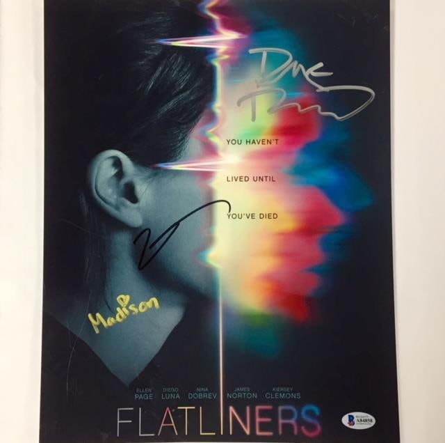 11x14 Flatliners Photo Signed by Cast with Beckett Authentication Ellen Page Plus Two: 11x14 Flatliners Photo Signed by Cast with Beckett Authentication Ellen Page Plus Two This original 11x14 photograph from FLATLINERS is autographed by Ellen Page and two additional cast members. The