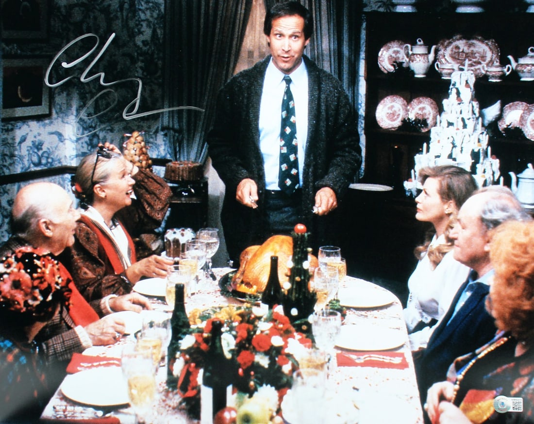 Chevy Chase Signed 16x20 Photo National Lampoon Christmas Vacation BAS Authenticated: Chevy Chase Signed 16x20 Photo National Lampoon Christmas Vacation BAS Authenticated This authentic 16x20 photo has been personally signed by Chevy Chase, renowned for his role in National Lampoon's C