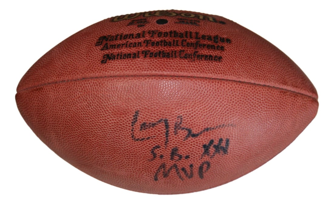 Larry Brown autographed Dallas Cowboys NFL leather football BAS: Larry Brown autographed Dallas Cowboys NFL leather football BAS This official NFL leather football is signed by Larry Brown and features the inscription "SB MVP." The autograph is authenticated by Bec