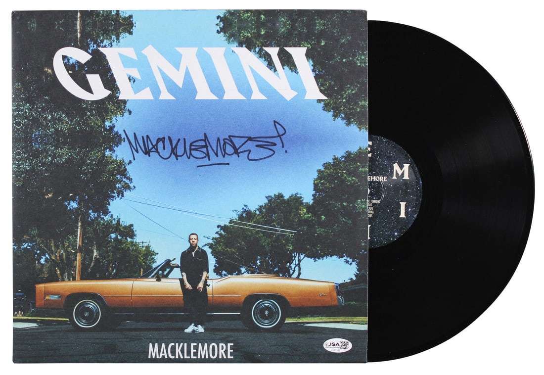 Macklemore Signed Gemini Record Sleeve With Vinyl JSA Certified Autograph (1 of 5)