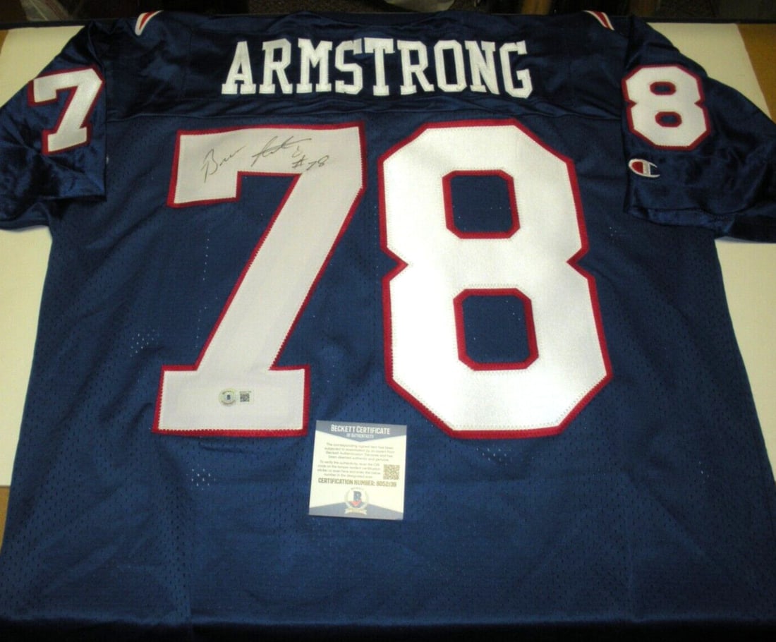 Bruce Armstrong Autographed Patriots Champion Jersey with Beckett COA (1 of 2)
