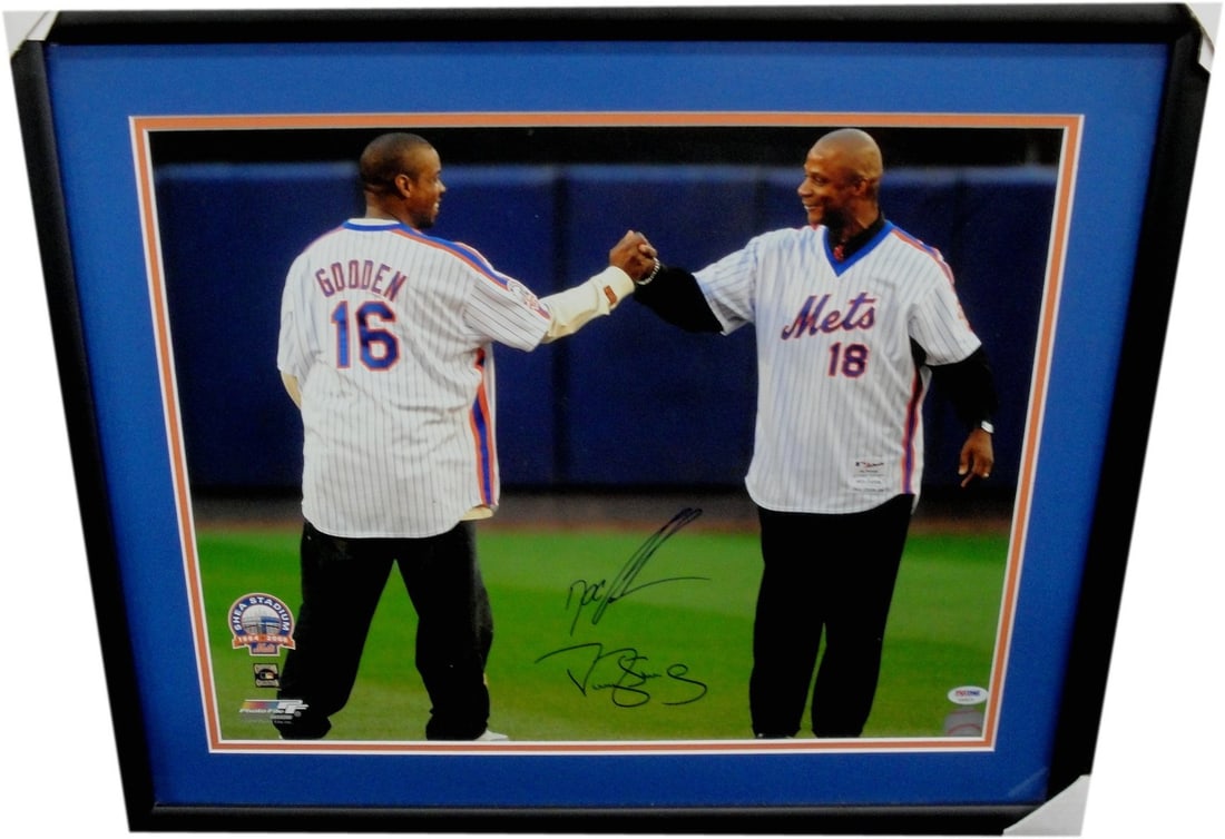 Framed 16x20 Photo Signed by Dwight Gooden and Daryl Strawberry PSA DNA (1 of 3)