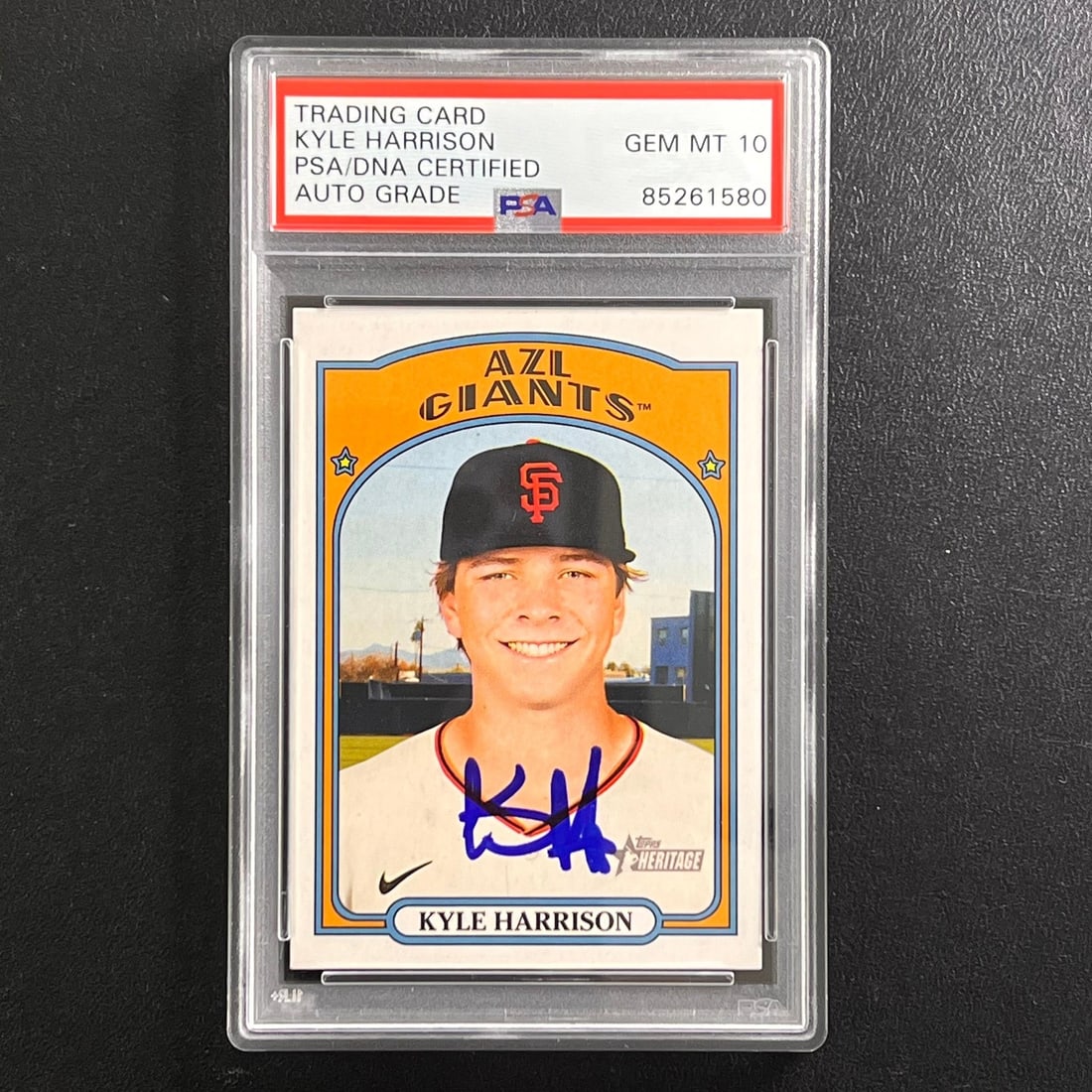 Kyle Harrison PSA AUTO 10 Signed 2020 Topps Heritage Rookie Giants Card Slabbed (1 of 2)
