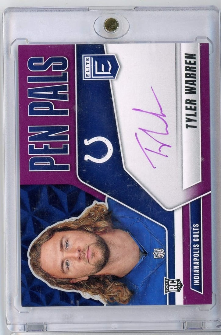 2025 Donruss Elite Tyler Warren Purple Auto Rookie Card Panini Authenticated (1 of 2)