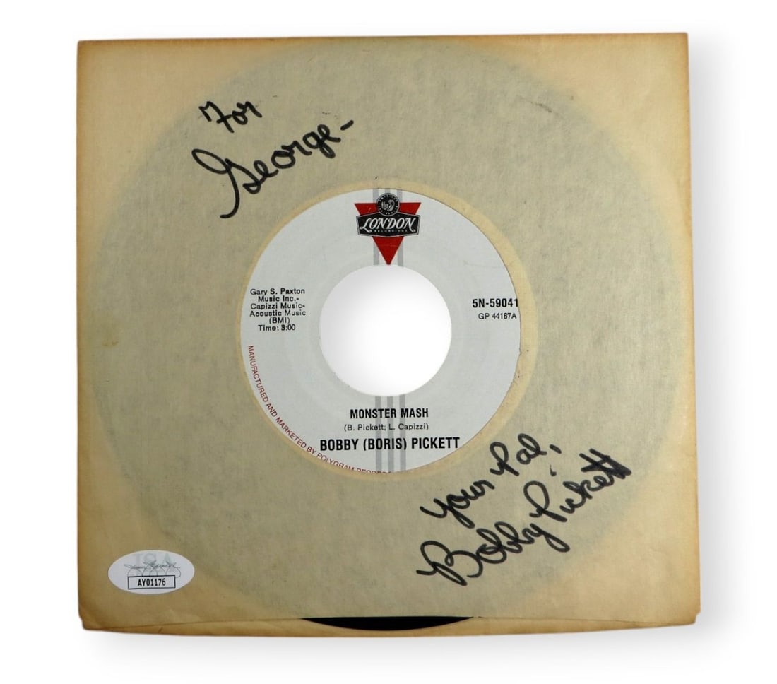 Bobby Boris Pickett Signed 45 Record The Monster Mash JSA Authenticated (1 of 3)