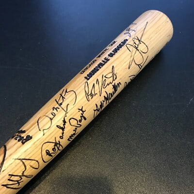 1996 Chicago White Sox Frank Thomas team-signed baseball bat (1 of 11)