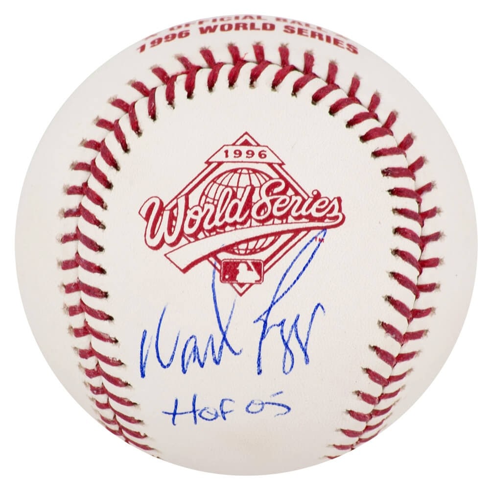 Wade Boggs Signed Rawlings 1996 World Series Baseball HOF 05 SS COA: Wade Boggs Signed Rawlings 1996 World Series Baseball HOF 05 SS COA Celebrate baseball history with this Wade Boggs signed Rawlings 1996 World Series baseball, featuring the 'HOF 05' inscription. This