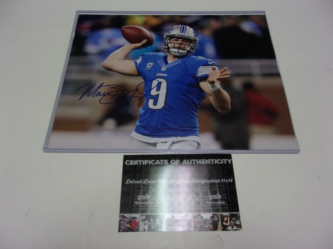 Matt Stafford Autographed 11x14 Football Photo With COA Detroit Georgia (1 of 1)