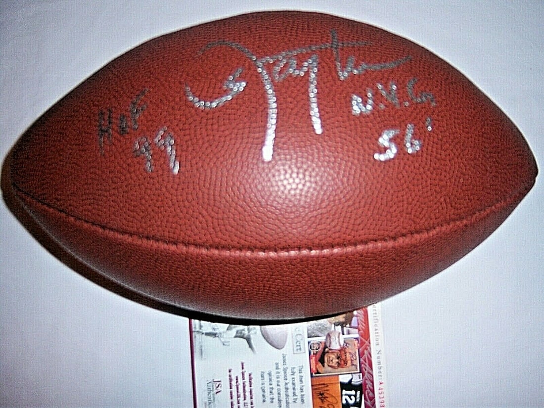 Autographed Football by Lawrence Taylor New York Giants Hall of Fame 1999 JSA COA (1 of 1)