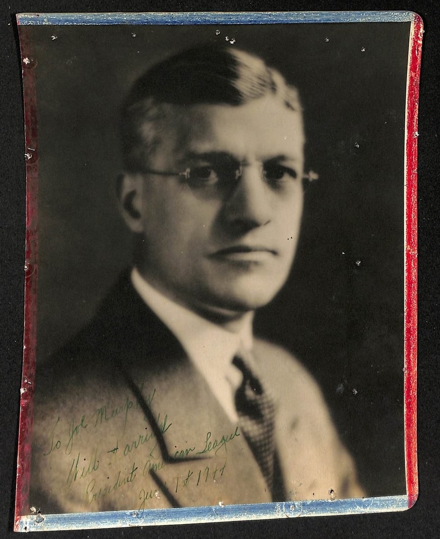 8x10 Vintage Photograph Signed and Inscribed by Will Harridge PSA DNA Authenticated: 8x10 Vintage Photograph Signed and Inscribed by Will Harridge PSA DNA Authenticated This item features a signed and inscribed 8x10 vintage photo of Will Harridge, who served as the President of the Am