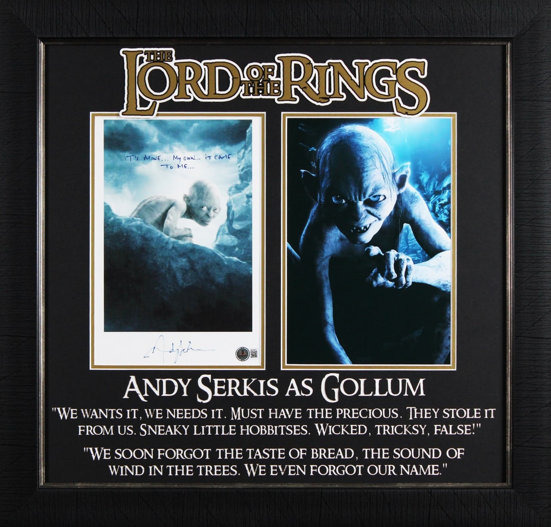 Andy Serkis Signed Framed 8.5x11 Photo Lord of the Rings BAS Certified: Andy Serkis Signed Framed 8.5x11 Photo Lord of the Rings BAS Certified This stunning 8.5x11 framed photograph features a personal inscription by Andy Serkis, renowned for his role in the 'Lord of the 