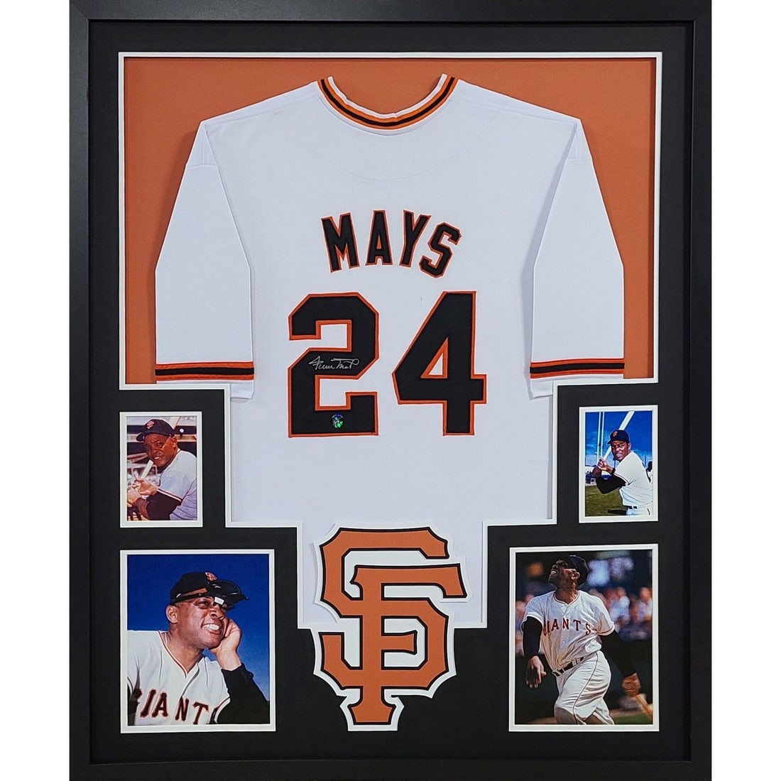 Willie Mays Autographed Framed Jersey with COA Giants (1 of 2)