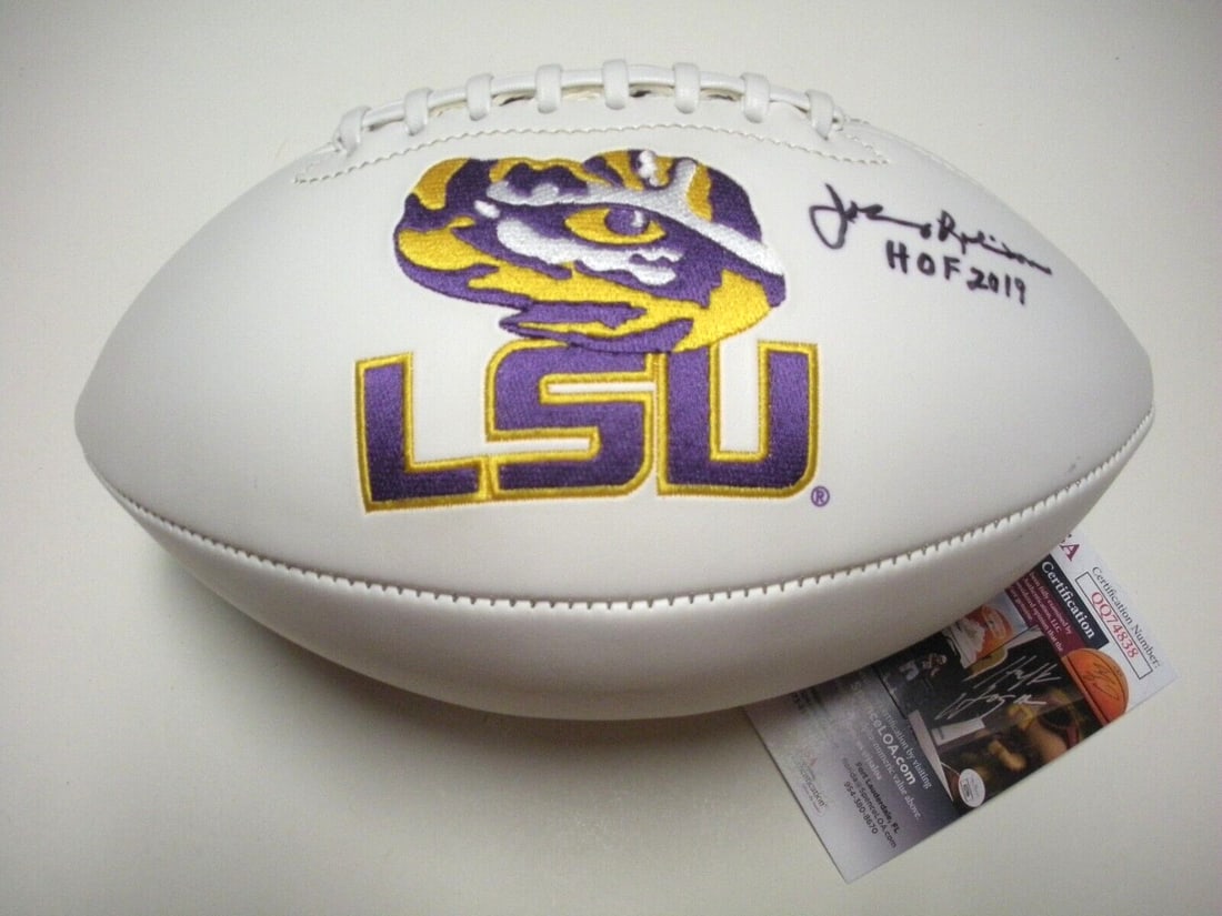 Signed Football Johnny Robinson HOF 2019 LSU Chiefs JSA COA Authenticated: Signed Football Johnny Robinson HOF 2019 LSU Chiefs JSA COA Authenticated This pre-owned football has been personally signed by Johnny Robinson, commemorating his LSU Tigers and Kansas City Chiefs leg