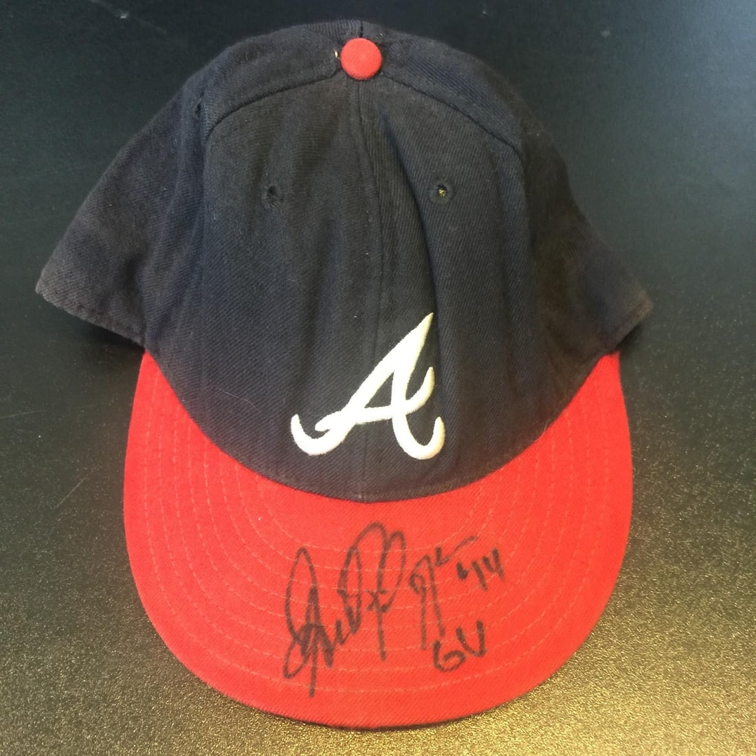 1998 Atlanta Braves Game Worn Hat Signed by Andres Galarraga with PSA DNA COA (1 of 8)