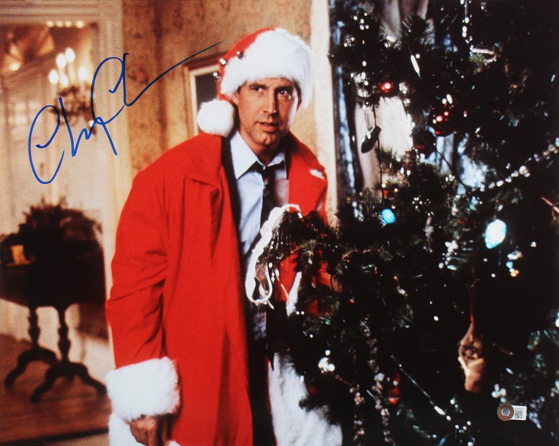 Chevy Chase Signed 16x20 Christmas Vacation Photo BAS Authenticated: Chevy Chase Signed 16x20 Christmas Vacation Photo BAS Authenticated This authentic 16x20 horizontal photograph features a stunning Christmas tree scene from National Lampoon's Christmas Vacation and h