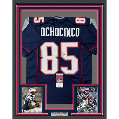 Chad Ochocinco JSA Framed Blue Jersey with Two 5x7 Photos (1 of 3)