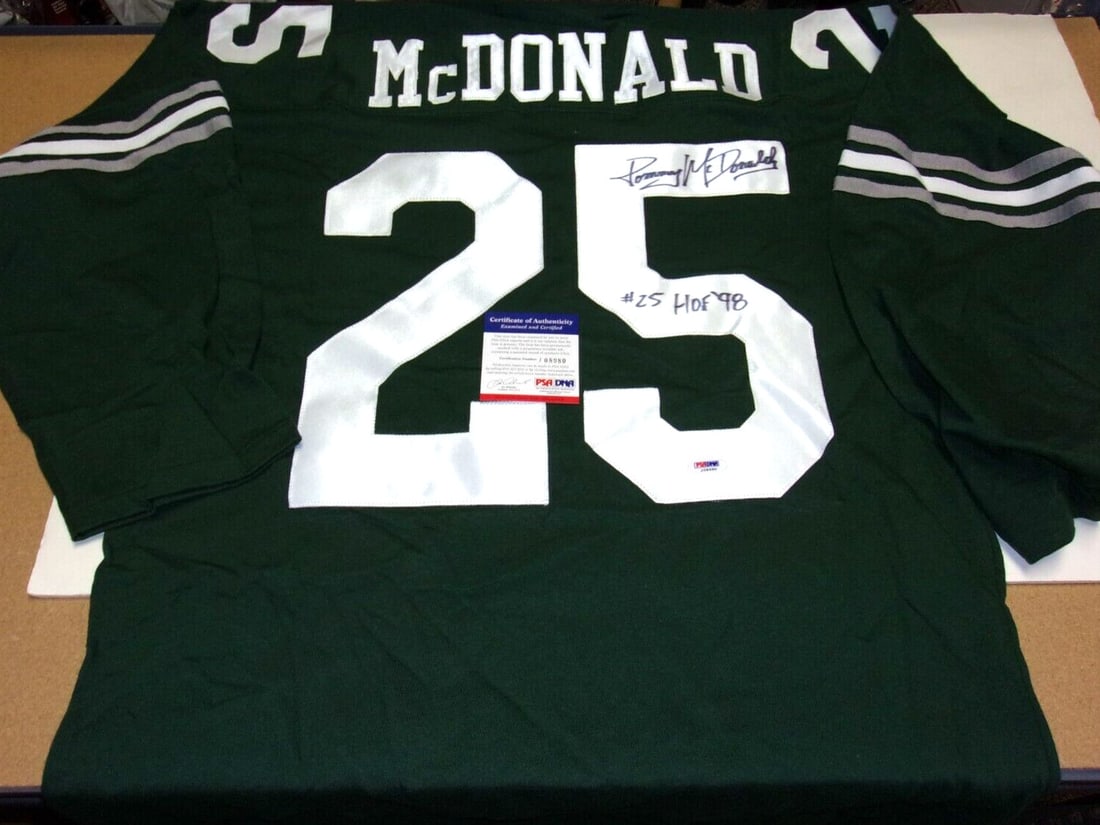 Tommy McDonald Signed Philadelphia Eagles Jersey HOF 98 PSA/DNA: Tommy McDonald Signed Philadelphia Eagles Jersey HOF 98 PSA/DNA This official Philadelphia Eagles jersey features the autograph of Hall of Famer Tommy McDonald, who played for the team from 1957 to 19