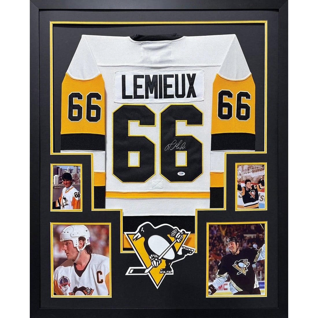 Mario Lemieux Autographed Framed Jersey PSA/DNA Certified Penguins (1 of 2)