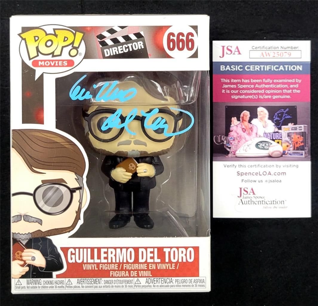 Funko Pop 666 Guillermo Del Toro Director Signed Figure Beckett Authenticated: Funko Pop 666 Guillermo Del Toro Director Signed Figure Beckett Authenticated This is an original Guillermo Del Toro Funko Pop! figure, number 666, featuring a verified autograph by Guillermo Del Toro