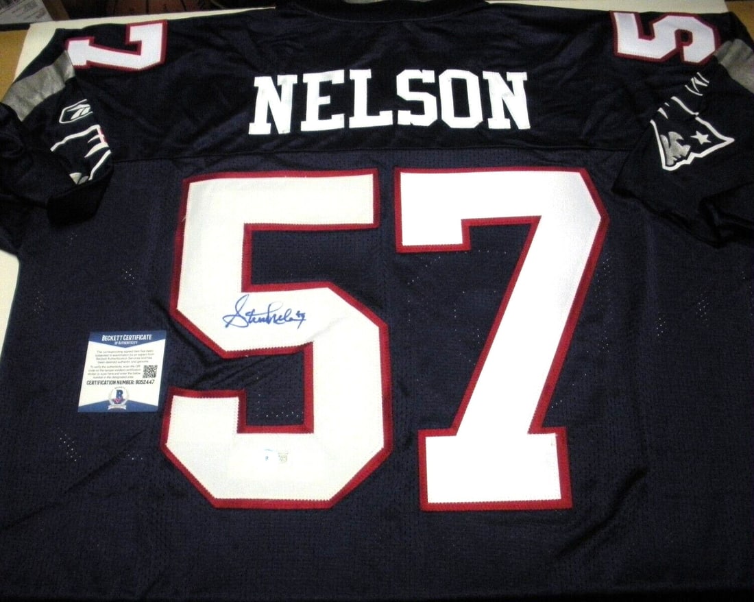 Steve Nelson New England Patriots Autographed Reebok Jersey with Beckett COA: Steve Nelson New England Patriots Autographed Reebok Jersey with Beckett COA This official licensed Reebok jersey is signed by Steve Nelson, a notable player of the New England Patriots. It features t