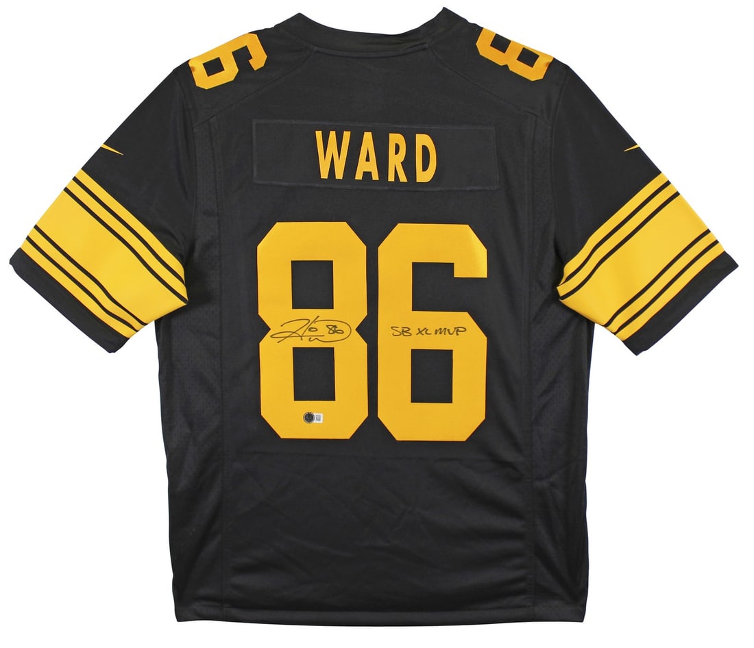 Hines Ward Signed Black Nike Color Rush Jersey SB XL MVP BAS Witnessed: Hines Ward Signed Black Nike Color Rush Jersey SB XL MVP BAS Witnessed Celebrate the legacy of Hines Ward with this original signed black Nike Color Rush jersey, featuring the iconic inscription "SB X