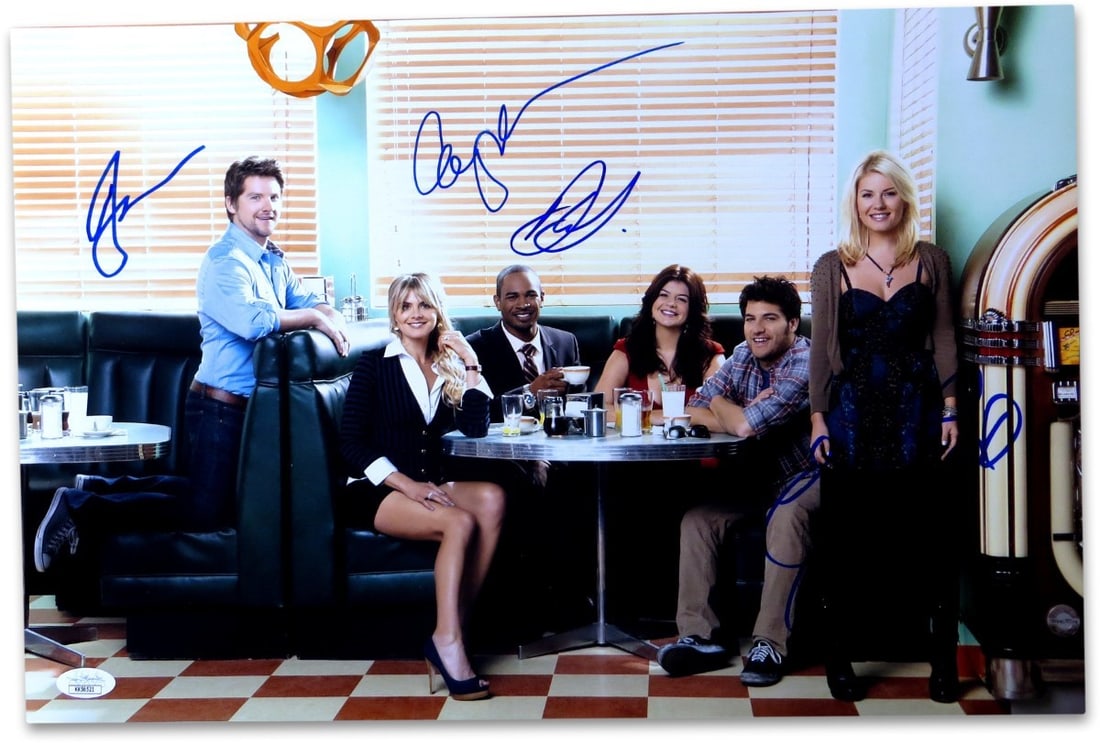 Happy Endings Multi Signed 12x18 Photo JSA Authenticated Elisha Cuthbert Casey Wilson: Happy Endings Multi Signed 12x18 Photo JSA Authenticated Elisha Cuthbert Casey Wilson Celebrate the beloved series 'Happy Endings' with this multi-signed autographed photograph measuring 12X18 inches.