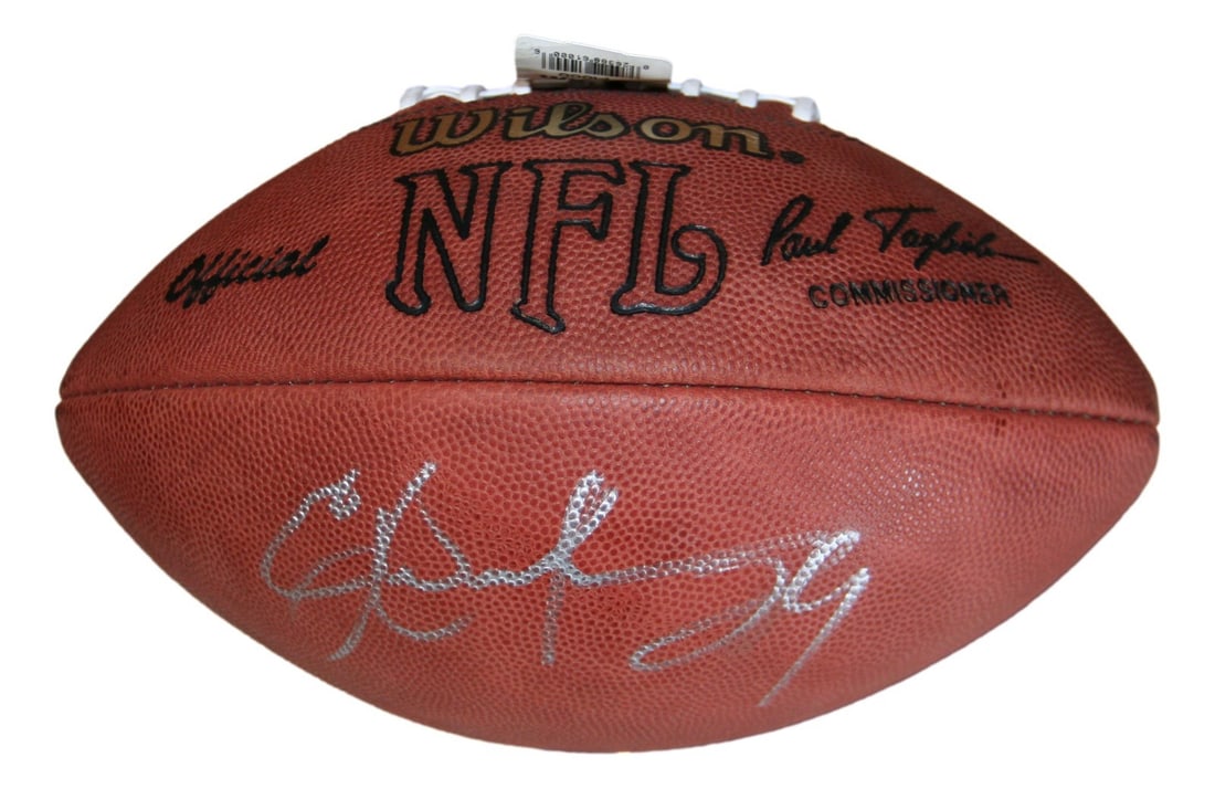 Signed NFL leather football by Eric Dickerson Rams Beckett BAS: Signed NFL leather football by Eric Dickerson Rams Beckett BAS This is an official NFL leather football signed by Eric Dickerson of the Los Angeles Rams. The autograph has been authenticated by Becket