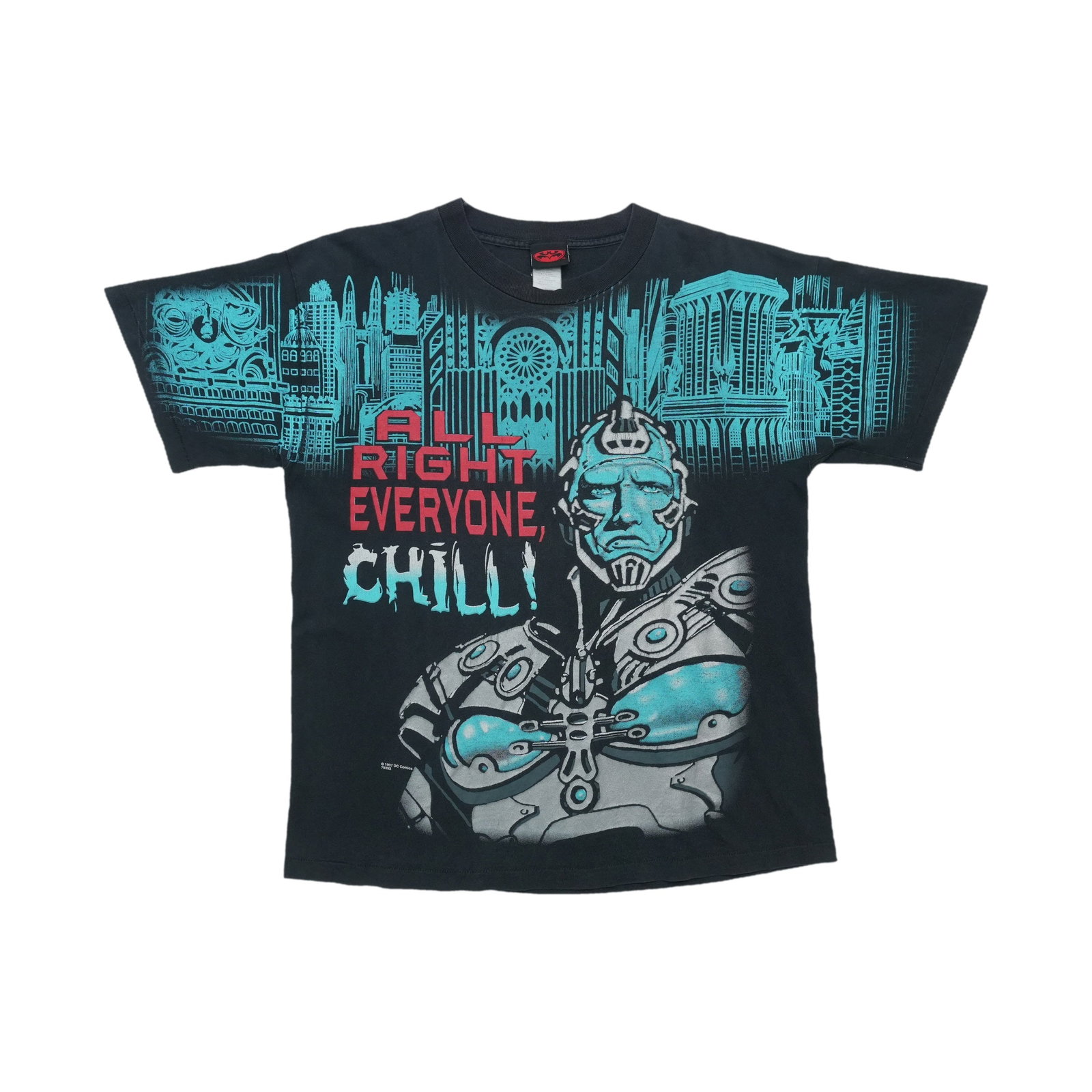 Batman Forever Mr Freeze Vintage Black Cotton Shirt Large (1 of 3)
