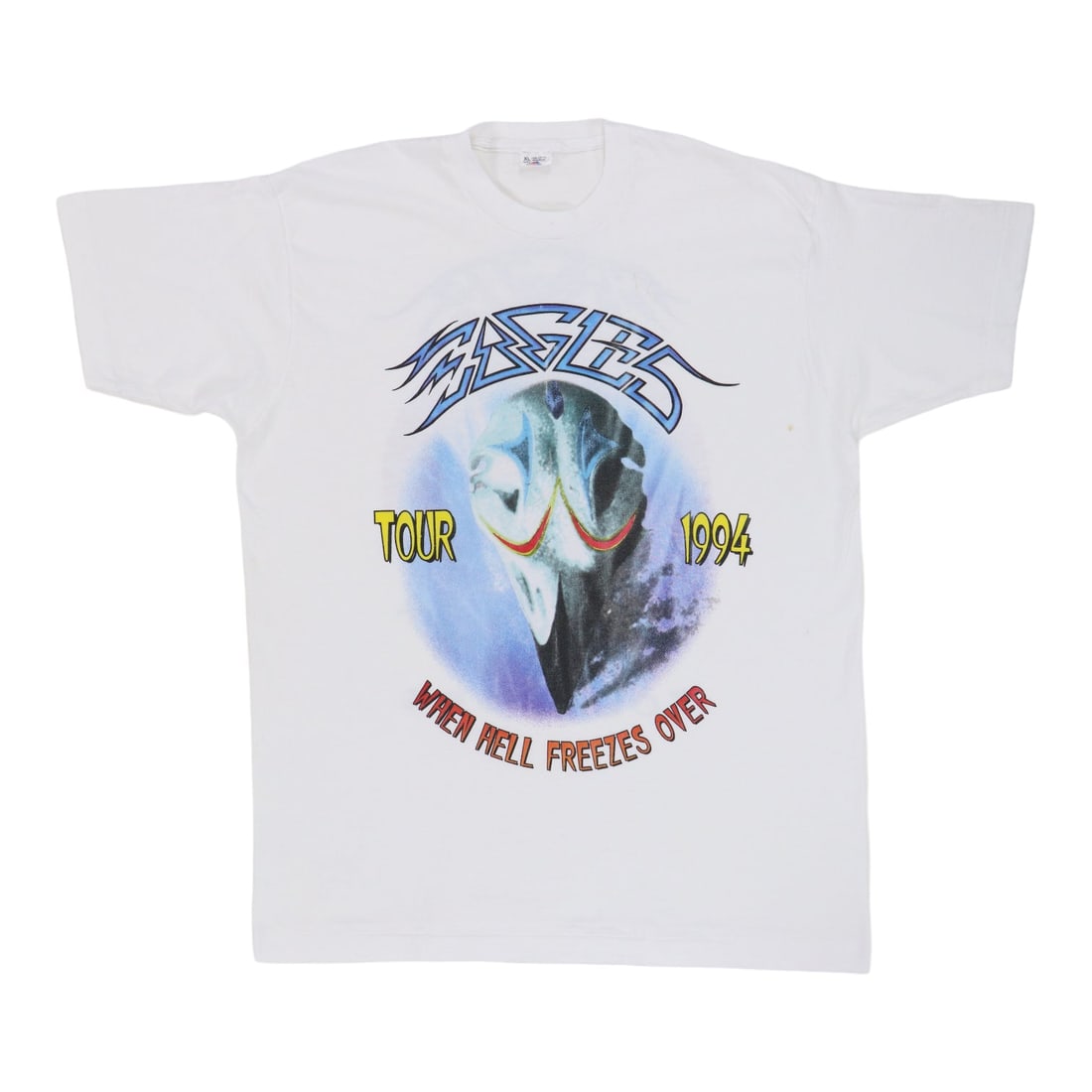 Vintage 1994 Eagles Tour T Shirt When Hell Freezes Over White XL: Vintage 1994 Eagles Tour T Shirt When Hell Freezes Over White XL This is an original vintage 1994 Eagles When Hell Freezes Over Tour shirt. The shirt features graphics on both the front and back and i