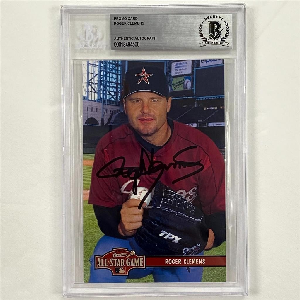 Beckett BAS Roger Clemens 2004 All Star Jumbo Promo Card Signed (1 of 4)
