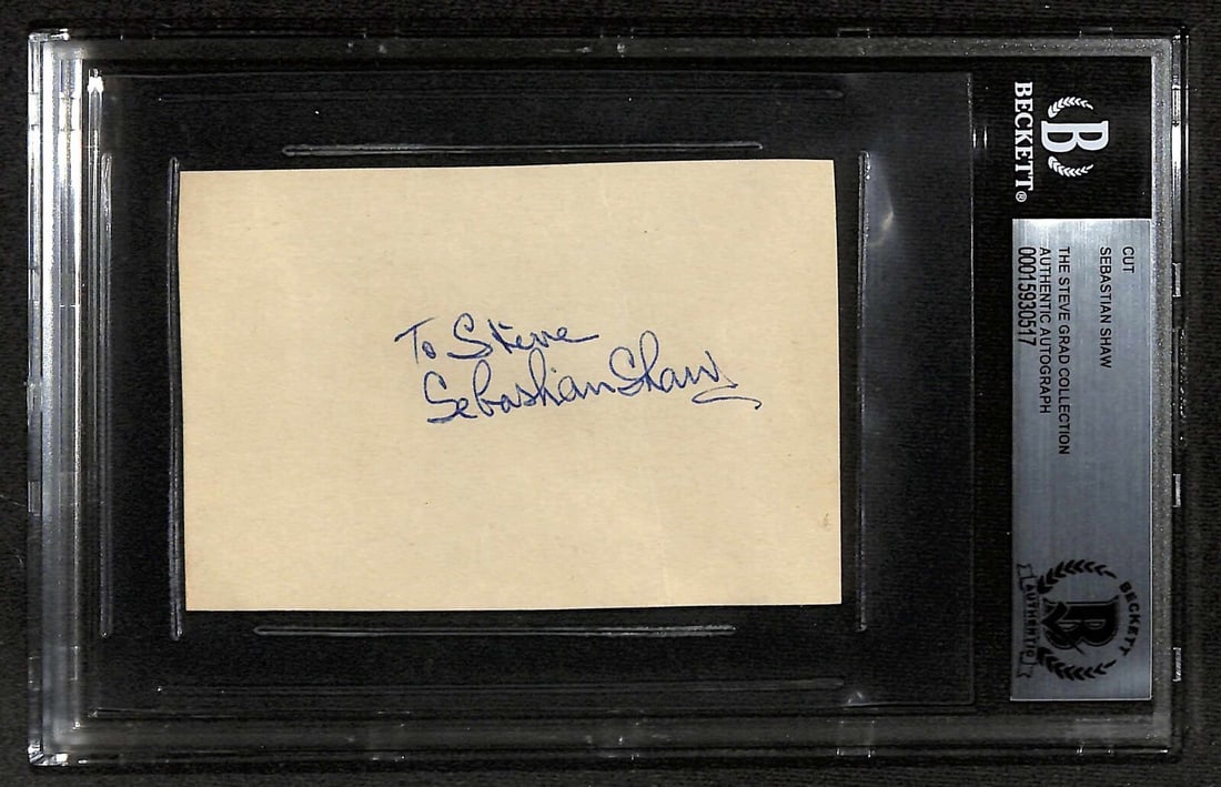 Beckett Authenticated Sebastian Shaw Signed Card as Unmasked Vader with Inscription: Beckett Authenticated Sebastian Shaw Signed Card as Unmasked Vader with Inscription This vintage autograph card features the authentic signature of Sebastian Shaw, who portrayed the unmasked Darth Vad