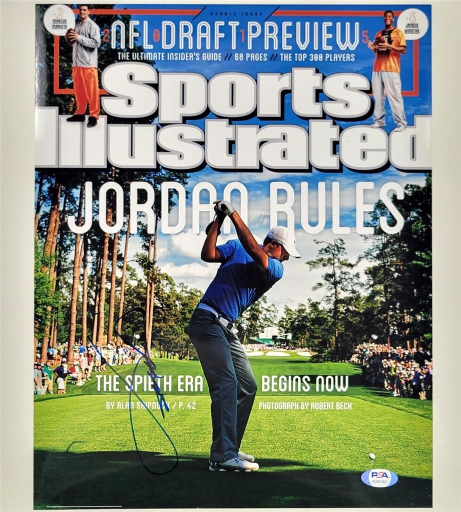 Jordan Spieth Signed 11x14 Photo PSA Authenticated Golf Memorabilia: Jordan Spieth Signed 11x14 Photo PSA Authenticated Golf Memorabilia This is an original 11x14 photo of Jordan Spieth, featuring his autograph. The item is authenticated by Professional Sports Authenti