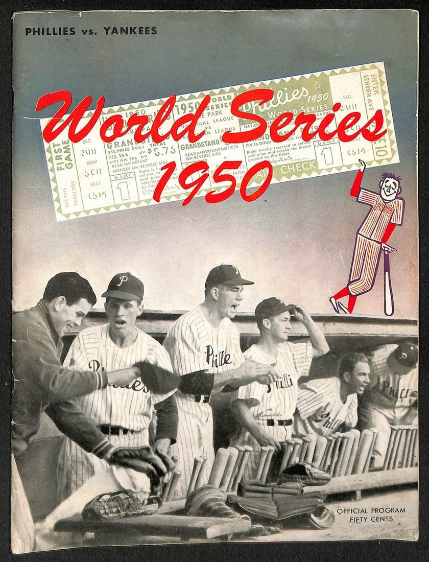 1950 World Series Game 2 Scored Baseball Program Yankees Phillies (1 of 5)