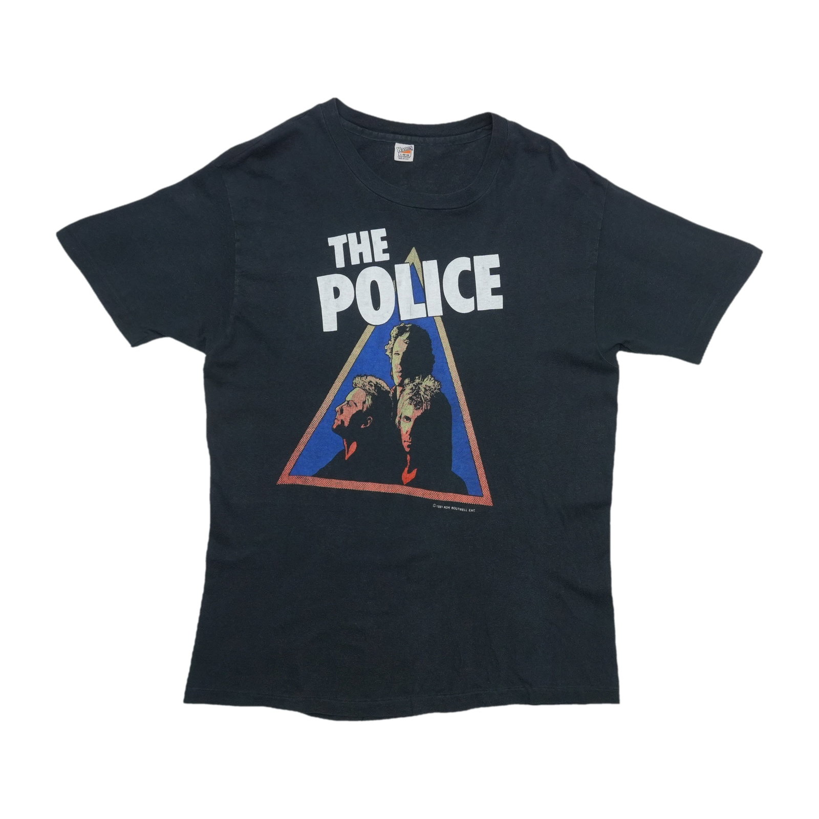 Vintage 1981 The Police Black Cotton Shirt Large: Vintage 1981 The Police Black Cotton Shirt Large This is an original vintage 1981 The Police shirt, not a modern reproduction. Made from 100% cotton, the shirt features a black color and has no graphi